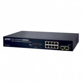 8 10/100/1000Mbps PoE Managed Gigabit switch 2 SFP Uplink Ports