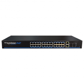 24 Port PoE Managed Switch with 2 1Gb Uplink Ports